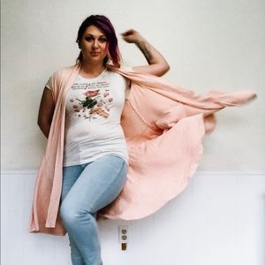 Rose Gold Duster Vest w/ Pockets Agnes & Dora XL